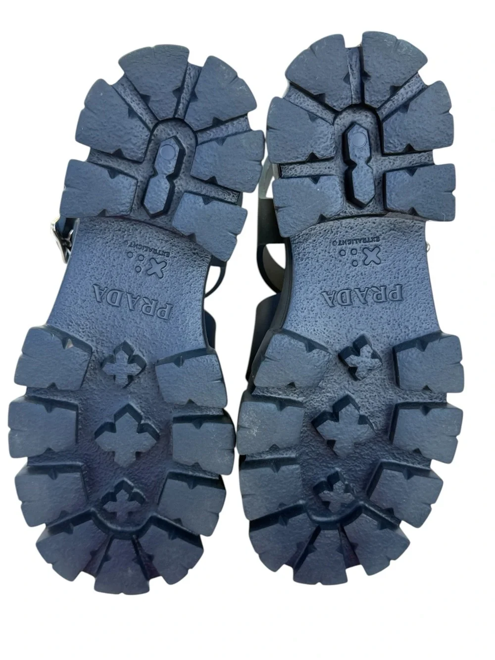 Prada Navy Monolith Rubber Sandals - Picture 7 of 7
